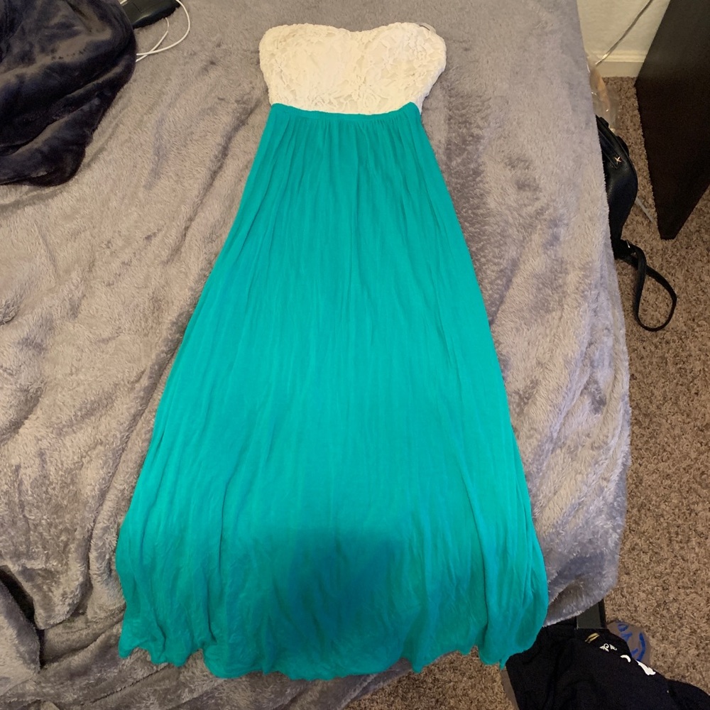 Teal and white Sundress